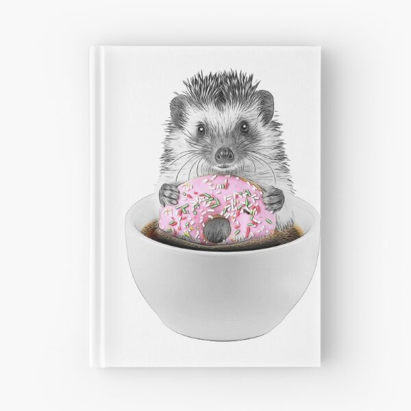 Item preview, Black and White Hedgehog with Pink Donut designed and sold by PLisasPets.