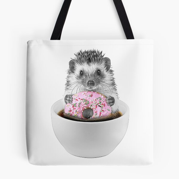 Item preview, Black and White Hedgehog with Pink Donut designed and sold by PLisasPets.
