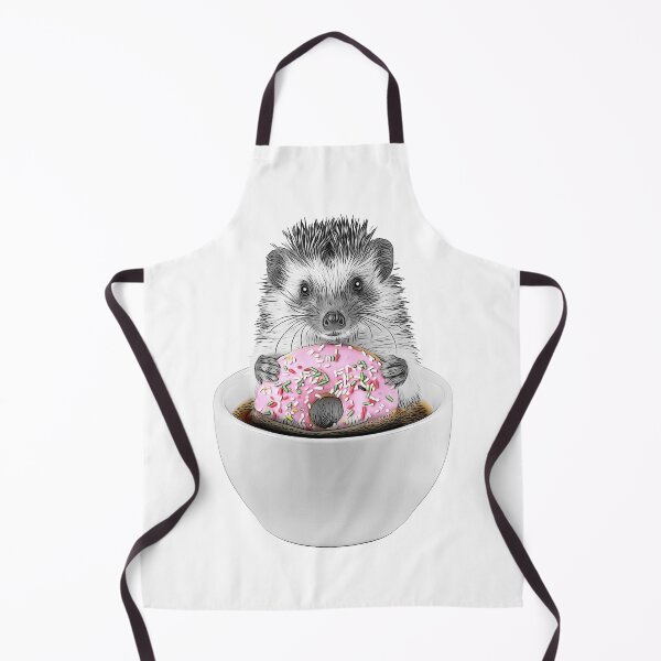 Item preview, Black and White Hedgehog with Pink Donut designed and sold by PLisasPets.