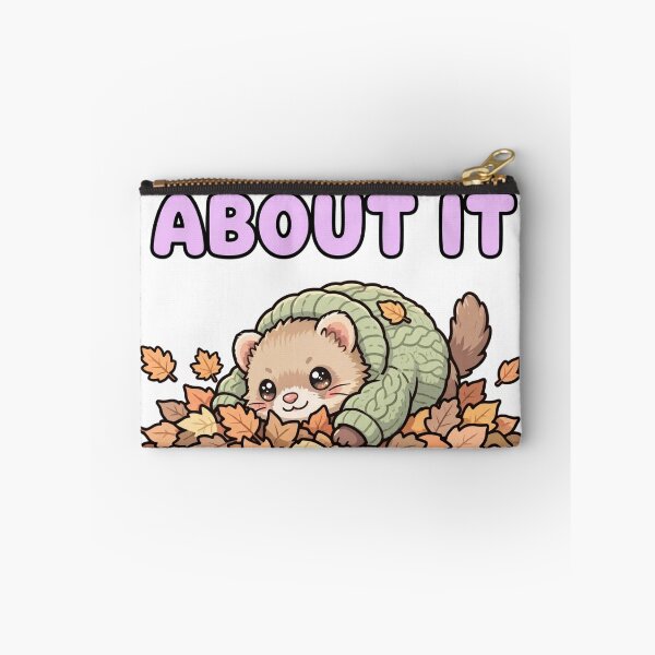 Item preview, Cute Chibi Ferret Cozy Sweater Autumn Leaves Ferret About It Sticker designed and sold by xiaoxiaochibi.