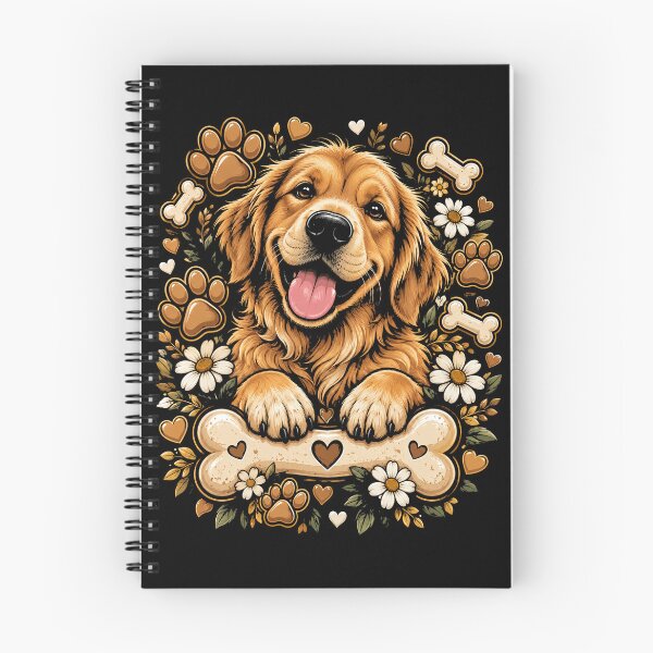 Item preview, Golden Retriever Love Floral Dog Lover Cute Puppy Hearts designed and sold by ArcaneArtistry.