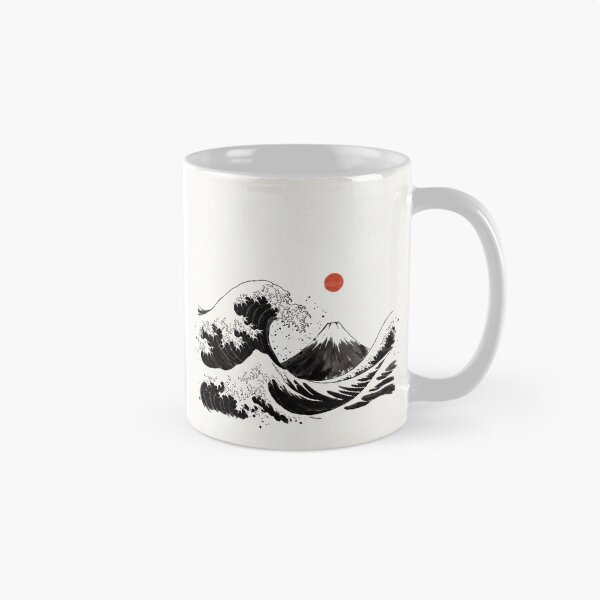 Item preview, Mount Fuji and Great Wave Sumi-E Ink Painting, Japanese Landscape designed and sold by Sumi-Pixel.