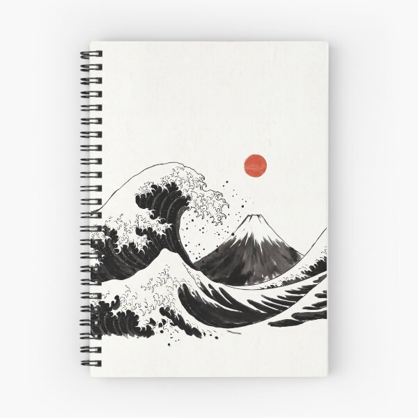 Item preview, Mount Fuji and Great Wave Sumi-E Ink Painting, Japanese Landscape designed and sold by Sumi-Pixel.