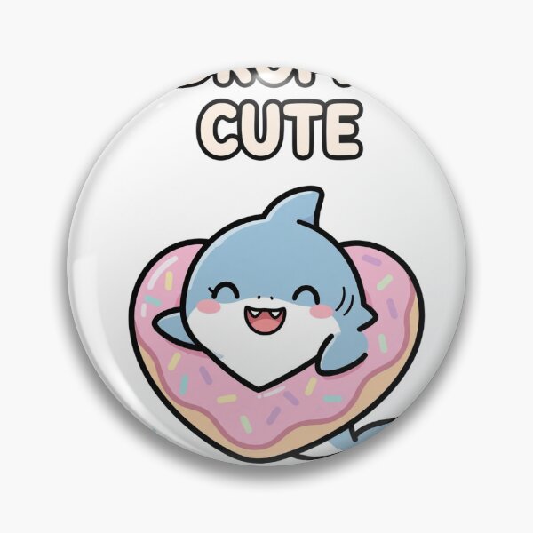 Item preview, Cute Chibi Shark Heart Donut Floatie Jaw-Droppingly Cute Sticker designed and sold by xiaoxiaochibi.