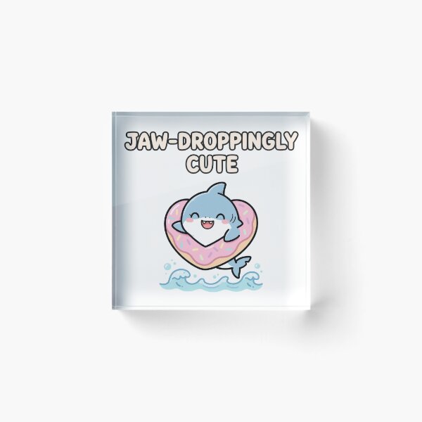 Item preview, Cute Chibi Shark Heart Donut Floatie Jaw-Droppingly Cute Sticker designed and sold by xiaoxiaochibi.