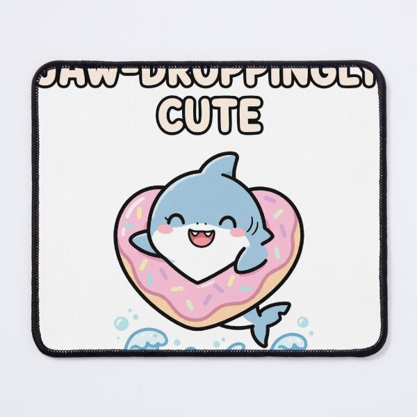 Item preview, Cute Chibi Shark Heart Donut Floatie Jaw-Droppingly Cute Sticker designed and sold by xiaoxiaochibi.