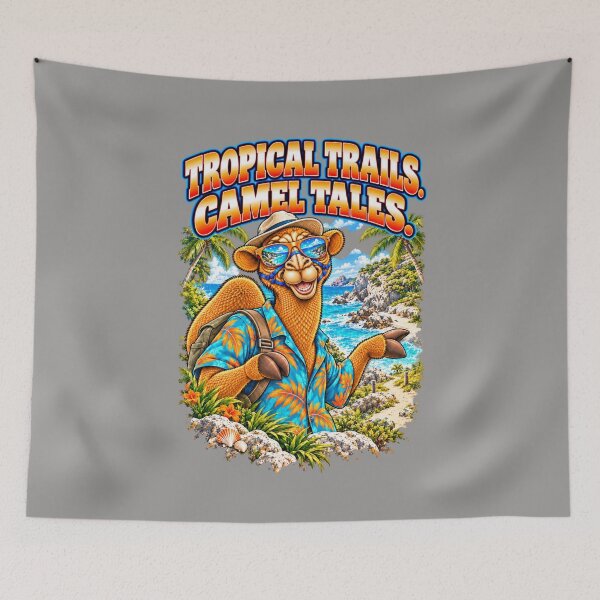 Item preview, Tropical Trails. Camel Tales – Funny Outdoor T-Shirt – Funny Camel T-Shirt Animal Graphic Camel T-Shirt designed and sold by Camel & Quirk.