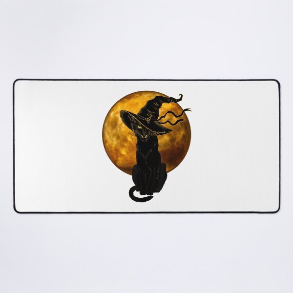 Item preview, Scary Vintage Black Cat Witch Hat Full Moon designed and sold by ViniBall.