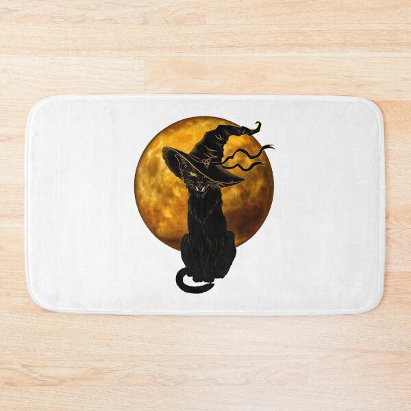 Item preview, Scary Vintage Black Cat Witch Hat Full Moon designed and sold by ViniBall.