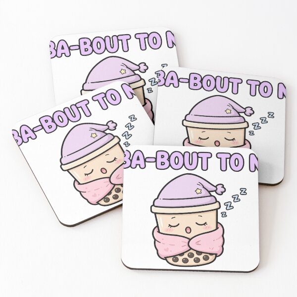 Item preview, Sleepy Chibi Boba Tea Cup Blanket Boba-Bout To Nap Sticker designed and sold by xiaoxiaochibi.