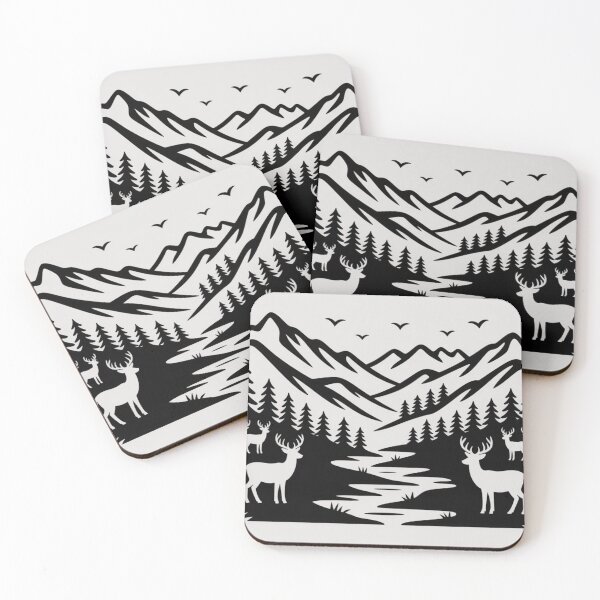 Item preview, Mountain Deer Wilderness Silhouette designed and sold by NatArtSA.