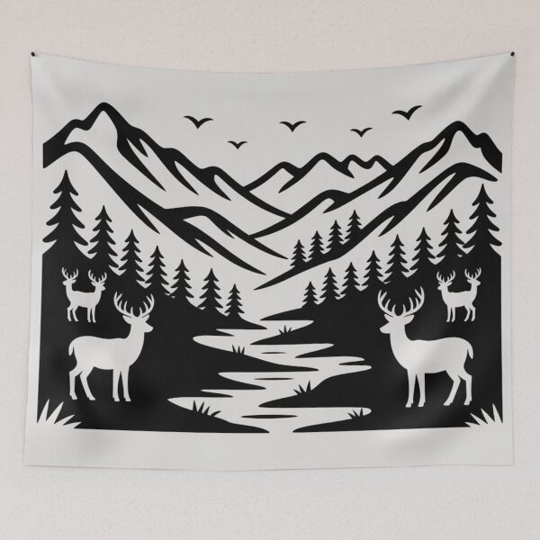 Item preview, Mountain Deer Wilderness Silhouette designed and sold by NatArtSA.