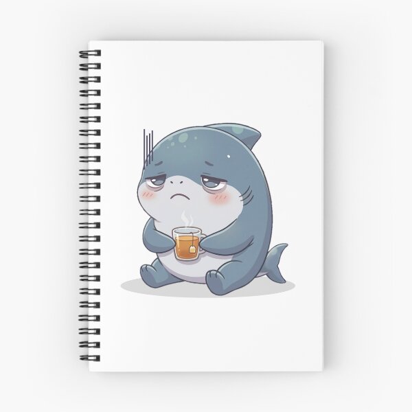 Item preview, Tired Shark Drinking Tea designed and sold by Nature's Chibis.