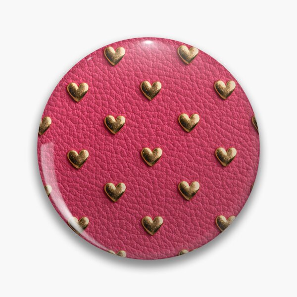 Item preview, Gold Heart Studded Pink Leather designed and sold by CuriosityCasita.
