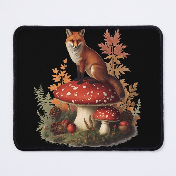 Item preview, Vintage Red Fox on Amanita Mushroom Dark Cottagecore Autumn Sticker designed and sold by Youram.