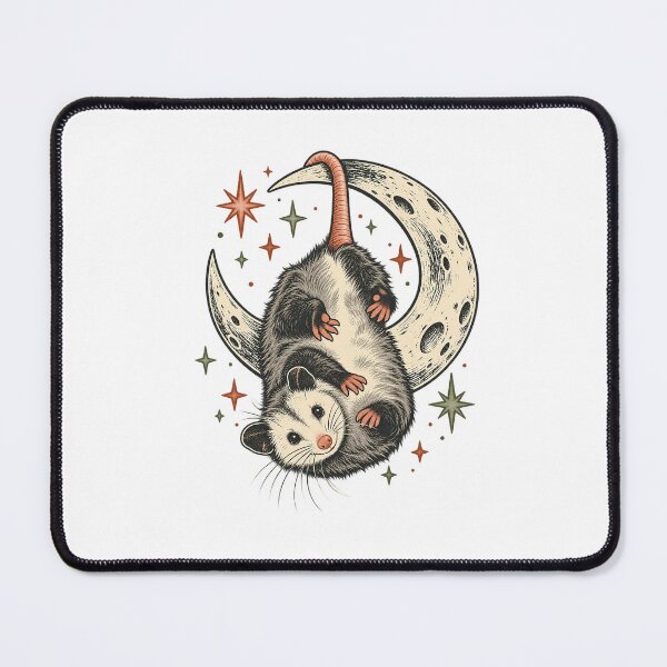 Item preview, Opossum on a Crescent Moon - Celestial Animal Art designed and sold by cybersilverhand.