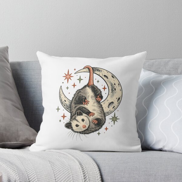 Item preview, Opossum on a Crescent Moon - Celestial Animal Art designed and sold by cybersilverhand.