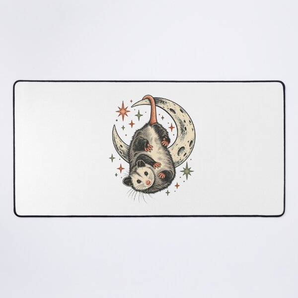 Item preview, Opossum on a Crescent Moon - Celestial Animal Art designed and sold by cybersilverhand.