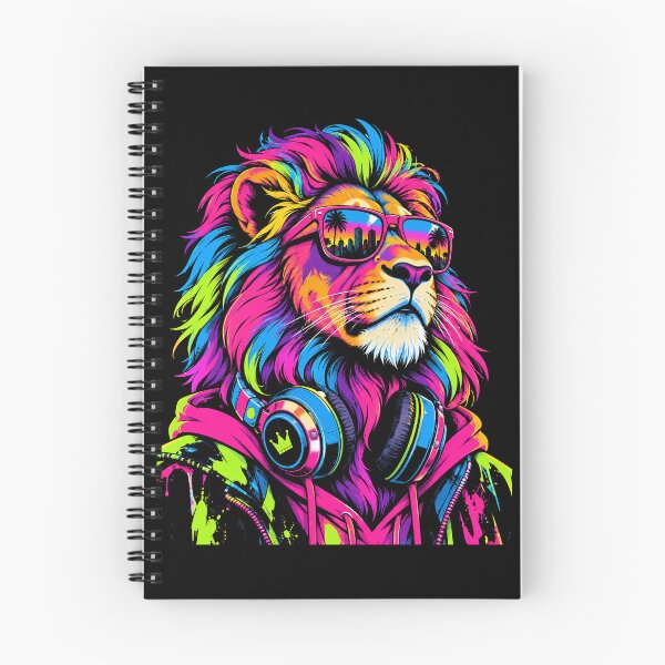 Item preview, Neon Pop Art Lion with Sunglasses and Headphones designed and sold by ArcaneArtistry.