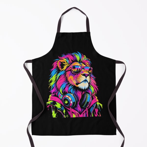 Item preview, Neon Pop Art Lion with Sunglasses and Headphones designed and sold by ArcaneArtistry.