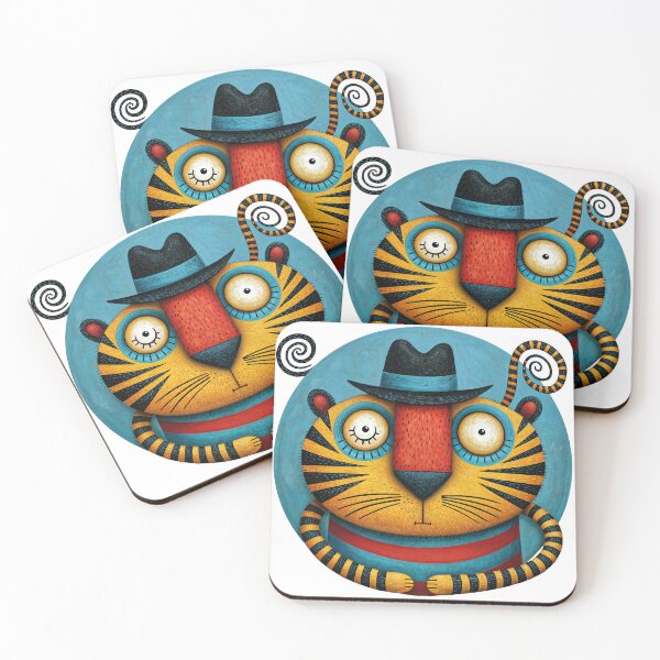 Item preview, T-Shirt - Sticker - Whimsical Tiger In Fedora designed and sold by ForeverPrintsOK.