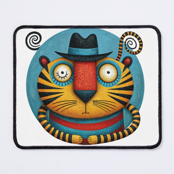 Item preview, T-Shirt - Sticker - Whimsical Tiger In Fedora designed and sold by ForeverPrintsOK.