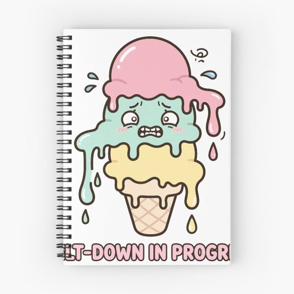 Item preview, Funny Chibi Melting Ice Cream Cone Melt-Down In Progress Sticker designed and sold by xiaoxiaochibi.