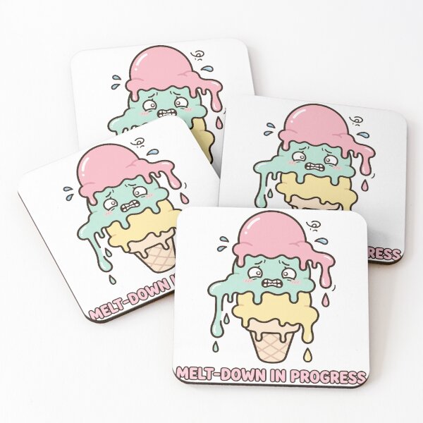 Item preview, Funny Chibi Melting Ice Cream Cone Melt-Down In Progress Sticker designed and sold by xiaoxiaochibi.
