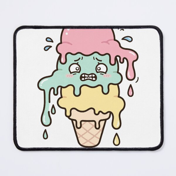 Item preview, Funny Chibi Melting Ice Cream Cone Melt-Down In Progress Sticker designed and sold by xiaoxiaochibi.