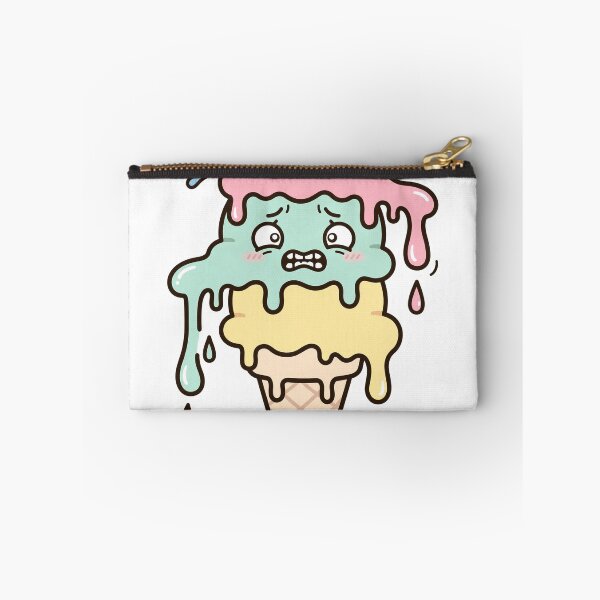Item preview, Funny Chibi Melting Ice Cream Cone Melt-Down In Progress Sticker designed and sold by xiaoxiaochibi.