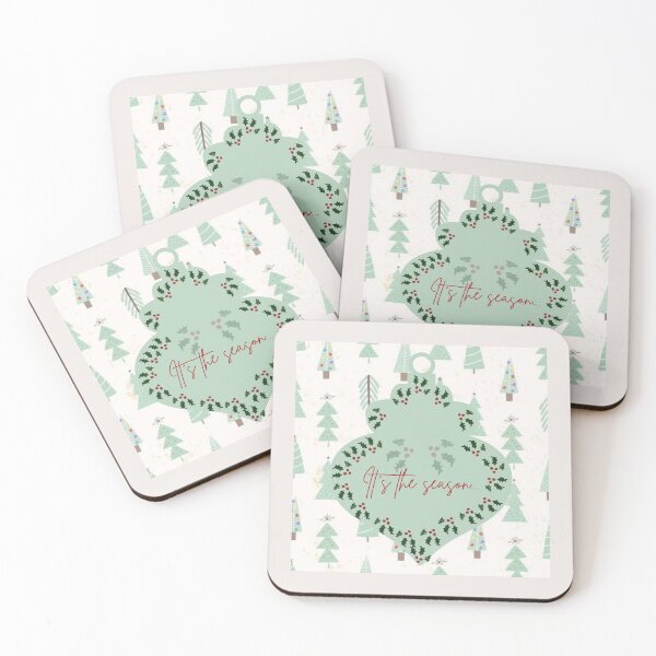 Item preview, It's the Season Blue Christmas Ornament with Holly Berries Art designed and sold by Liberarteprint.
