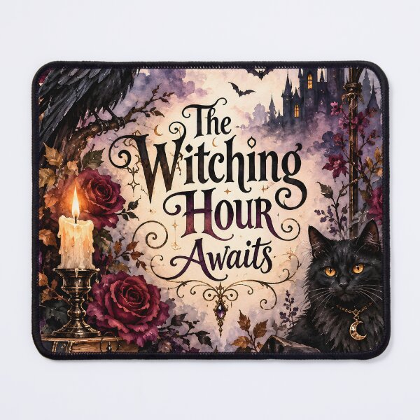 Item preview, The Witching Hour Awaits – Gothic Halloween Raven, Black Cat & Full Moon designed and sold by blankTeeShirt.