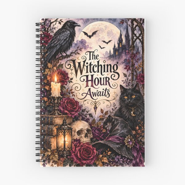 Item preview, The Witching Hour Awaits – Gothic Halloween Raven, Black Cat & Full Moon designed and sold by blankTeeShirt.