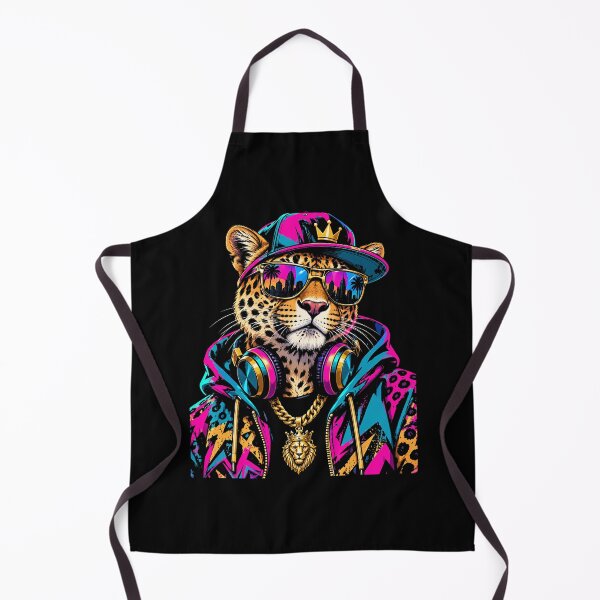 Item preview, Neon Leopard King Streetwear DJ Hip Hop Wild Cat Urban Style designed and sold by ArcaneArtistry.