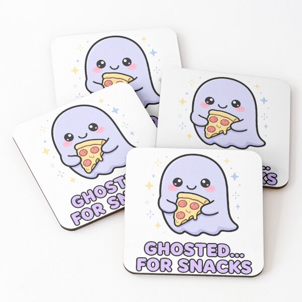 Item preview, Cute Ghost Eating Pizza Slice Ghosted For Snacks Halloween Sticker designed and sold by xiaoxiaochibi.