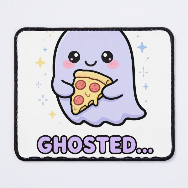 Item preview, Cute Ghost Eating Pizza Slice Ghosted For Snacks Halloween Sticker designed and sold by xiaoxiaochibi.