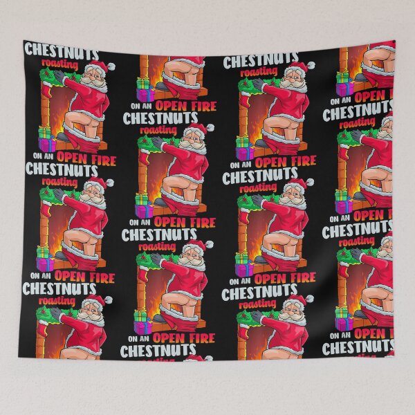 Item preview, Chestnuts Roasting Funny Santa Christmas Food Pun designed and sold by Mind-Drift.