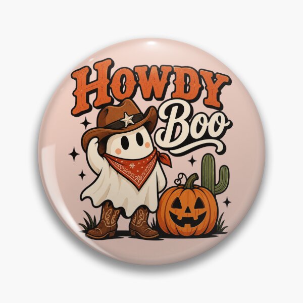 Item preview, Howdy Boo Cowboy Ghost Halloween Western Pumpkin Cute Retro Design designed and sold by Sanika arts .