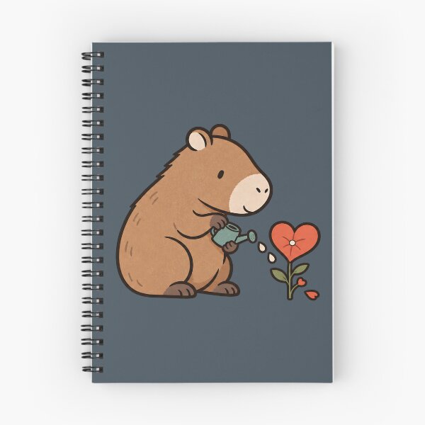 Item preview, Capybara Watering a Heart Flower Plant– Big Heart Little Creatures designed and sold by  MAD's Recreation Studio.