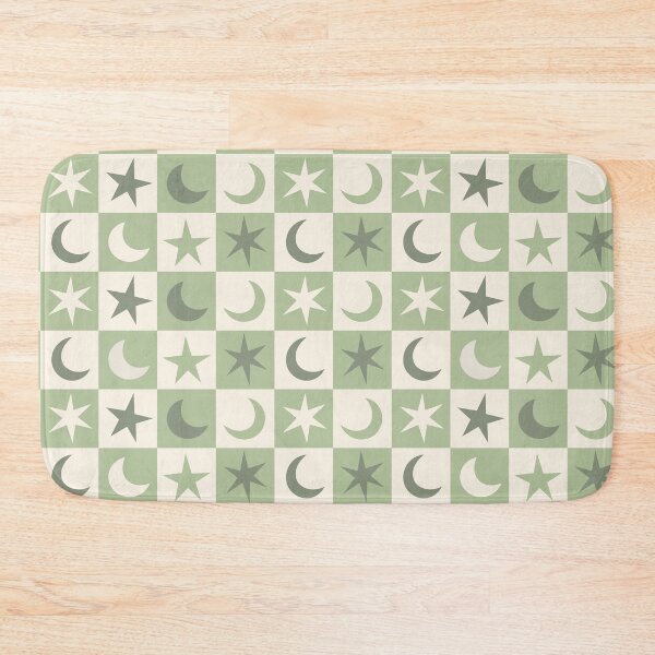 Item preview, Moon and Stars - Green/Off White Checkerboard designed and sold by Studio Vickn.
