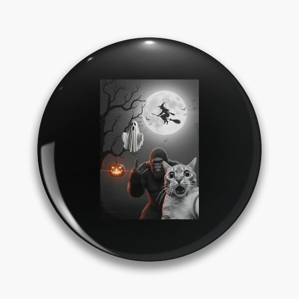 Item preview, Funny Halloween Cat Ghost Bigfoot Witch Moon Scene designed and sold by OddPopARt.
