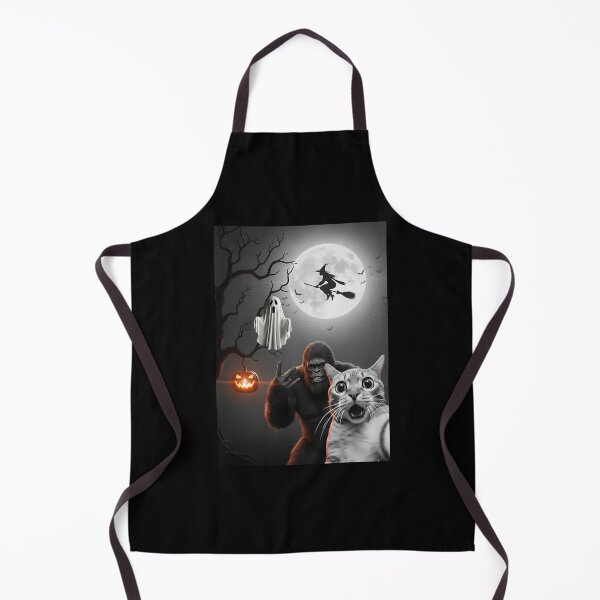 Item preview, Funny Halloween Cat Ghost Bigfoot Witch Moon Scene designed and sold by OddPopARt.