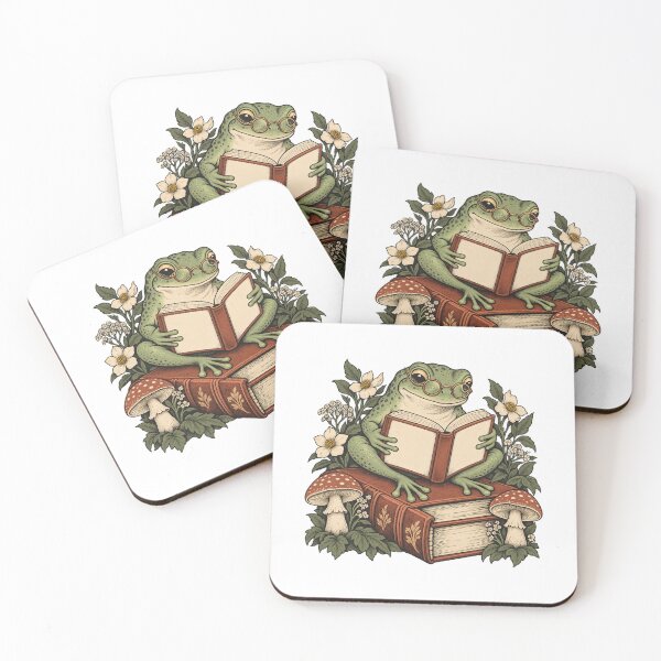 Item preview, Reading Frog with Mushrooms - Cottagecore Book Lover designed and sold by cybersilverhand.
