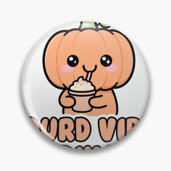 Item preview, Cute Chibi Pumpkin Drinking Pumpkin Spice Latte Gourd Vibes Only Sticker designed and sold by xiaoxiaochibi.