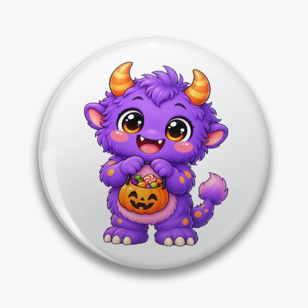 Item preview, Cute Purple Monster Halloween Candy Illustration designed and sold by Pixanova.