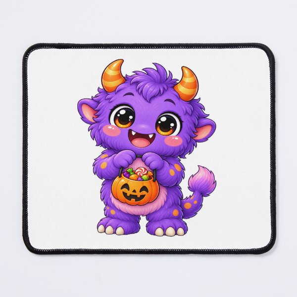Item preview, Cute Purple Monster Halloween Candy Illustration designed and sold by Pixanova.