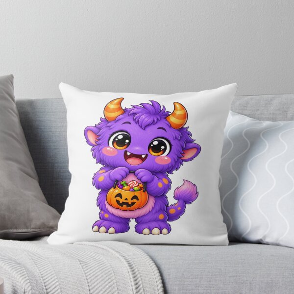 Item preview, Cute Purple Monster Halloween Candy Illustration designed and sold by Pixanova.