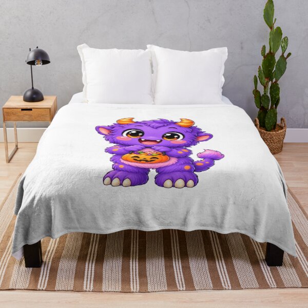 Item preview, Cute Purple Monster Halloween Candy Illustration designed and sold by Pixanova.