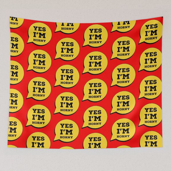 Item preview, Yes I’m Horny – Cheeky Flirty Adult Humour Typography Design designed and sold by stevenwoodcock.