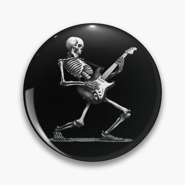 Item preview, Rock Guitar Skeleton Shredding Linocut  designed and sold by Lady-K-.